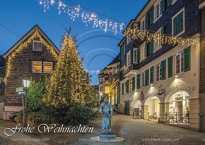 Ansichtskarte; Postkarte; Grusskarte; Klappkarte; Weihnachtskarte; Hueckeswagen